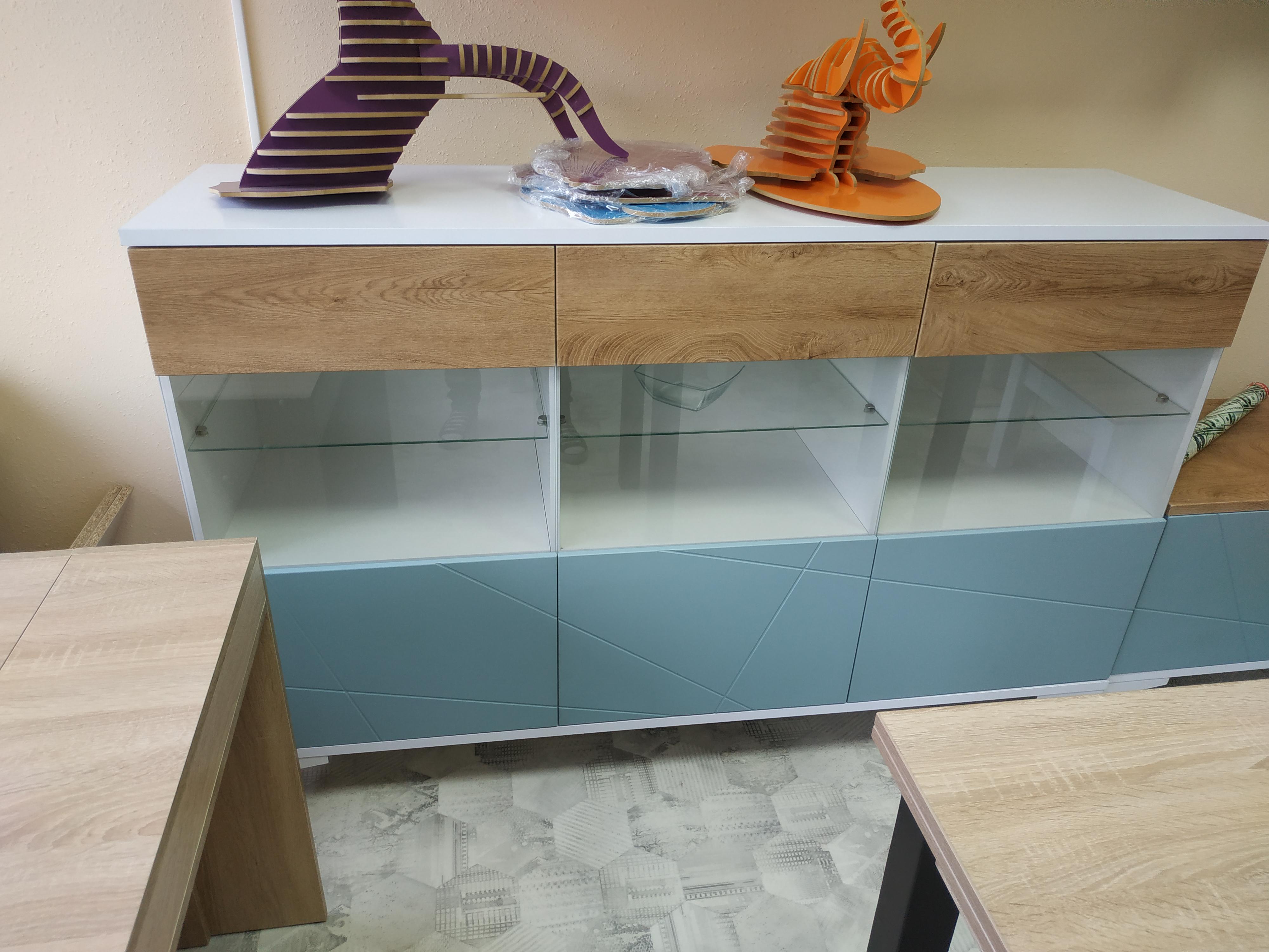 Тумба Греденція Т3 Picassa 1700x1100x550 мм Блакитна лагуна (GA106050202) - фото 2