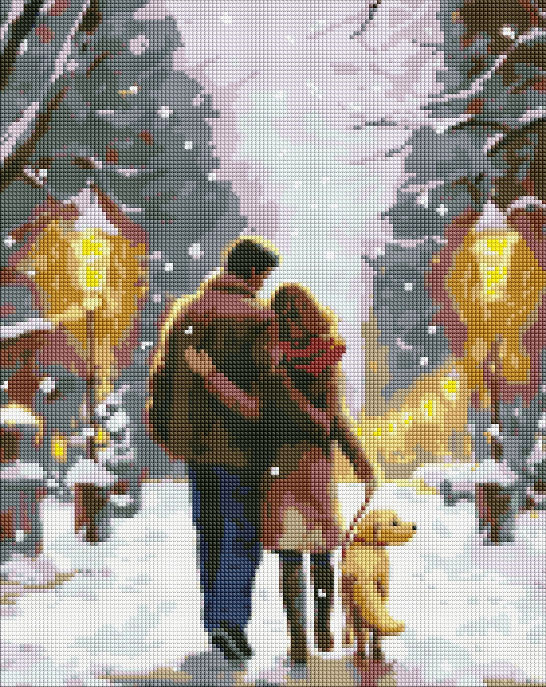 Алмазная мозаика на подрамнике Идейка Семейная прогулка с АВ стразами 40x50 см (AMO7820)