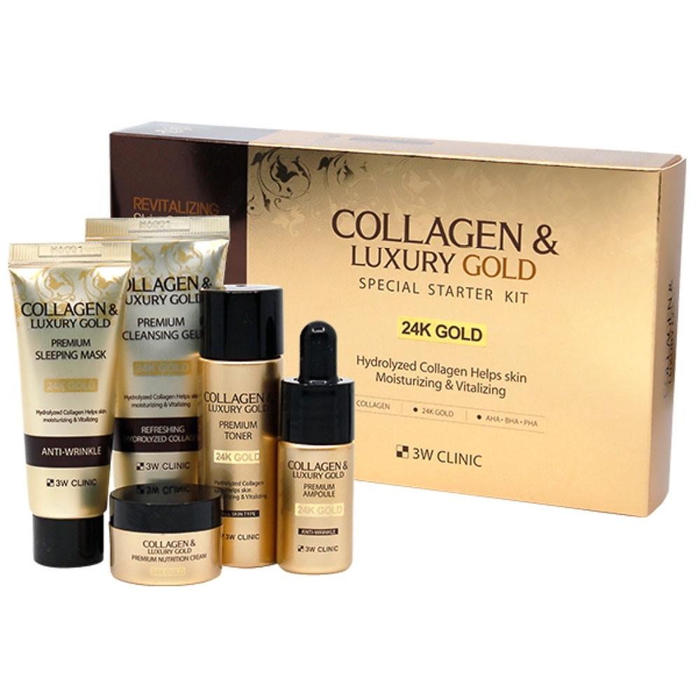 Набор косметики 3W Clinic Collagen Luxury Gold Special Starter Kit с коллагеном и золотом (1994405454)