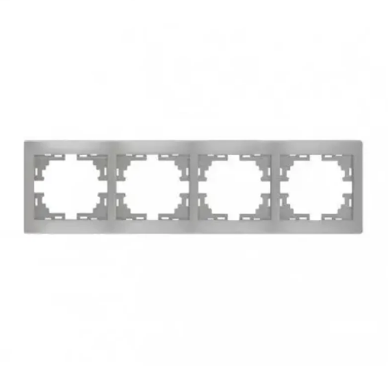 Рамка чотирна Lezard Mira горизонтальная Серый (26251049)