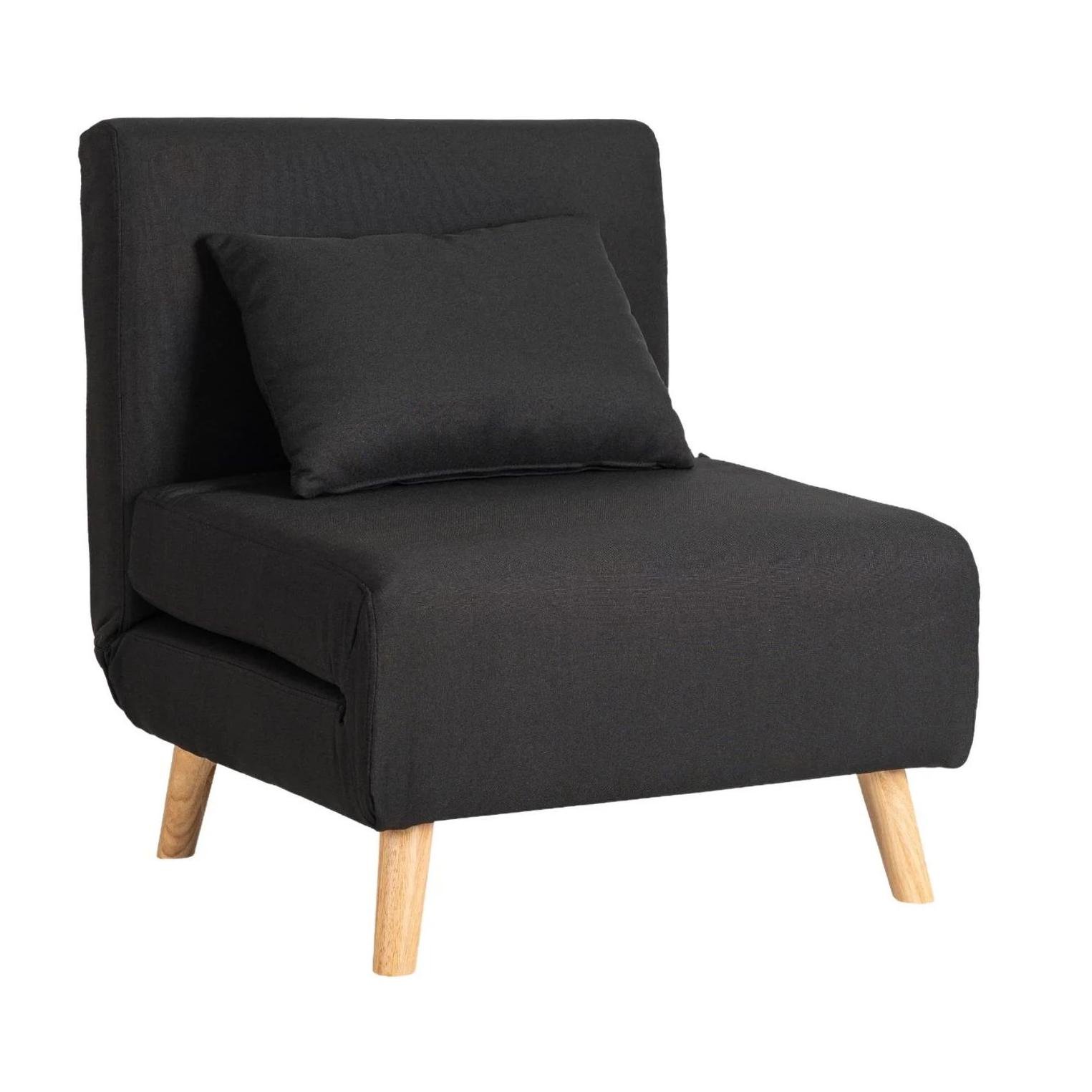 Кресло мягкое Mebel Elite MARRY раскладное Черный (ME.MARRY/CZ/DNAT/T/FW)