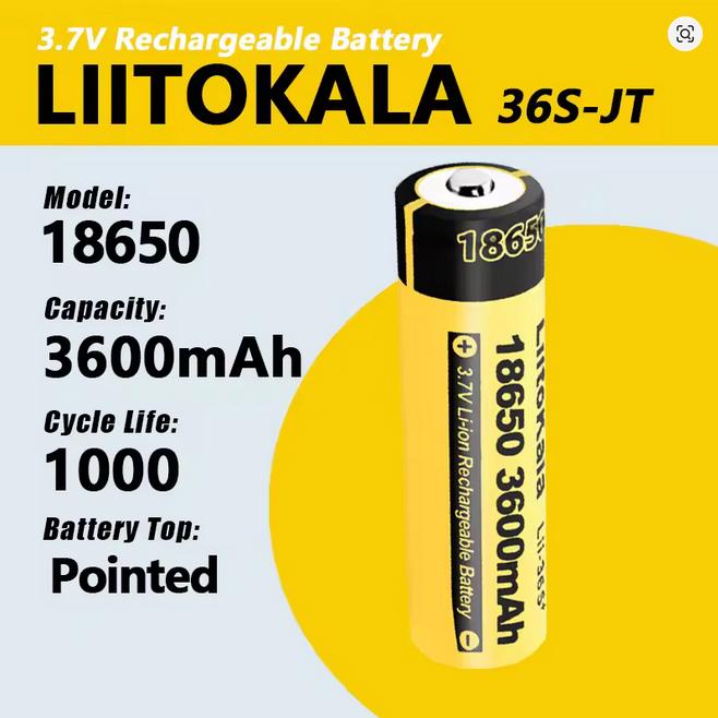 Акумулятор LiitoKala 36S-JT 18650 3600 mAh Жовтий (28869148) - фото 3 Акумулятор LiitoKala 36S-JT 18650 3600 mAh Жовтий (28869148) - фото 3