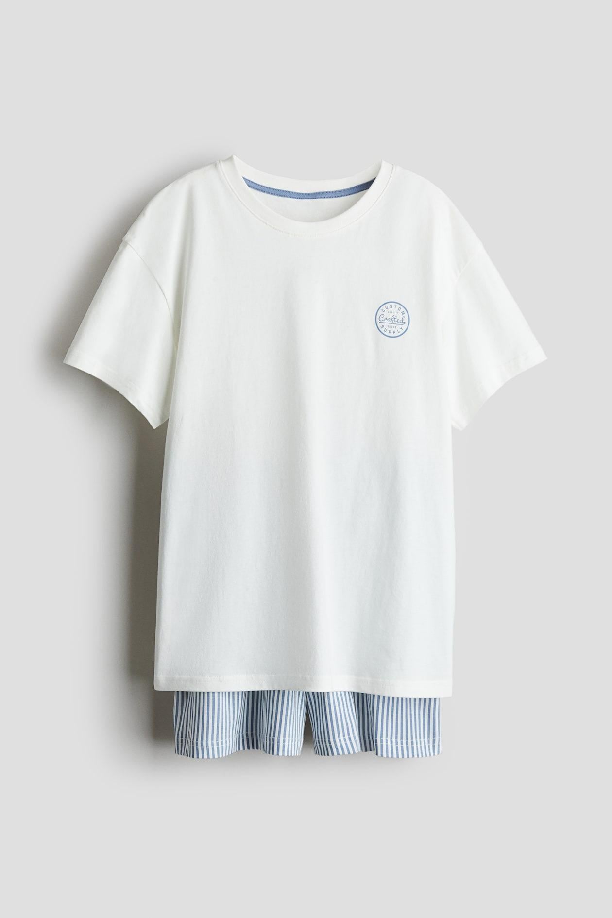 Шорты H&M 1274555 Полоски 146-152 см Синий Шорты H&M 1274555 Полоски 146-152 см Синий
