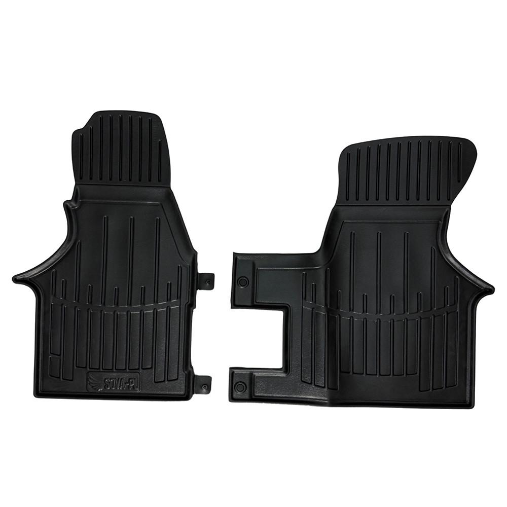 Коврики в салон SOVA-PL для Volkswagen Transporter T4 1990-2003 резиновые 2 шт. Черный (28800565)