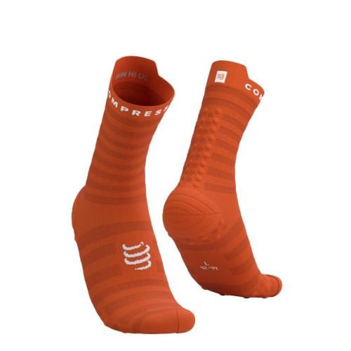 Шкарпетки Compressport Pro Racing Socks V4.0 Ultralight Run High T2 Fire/White