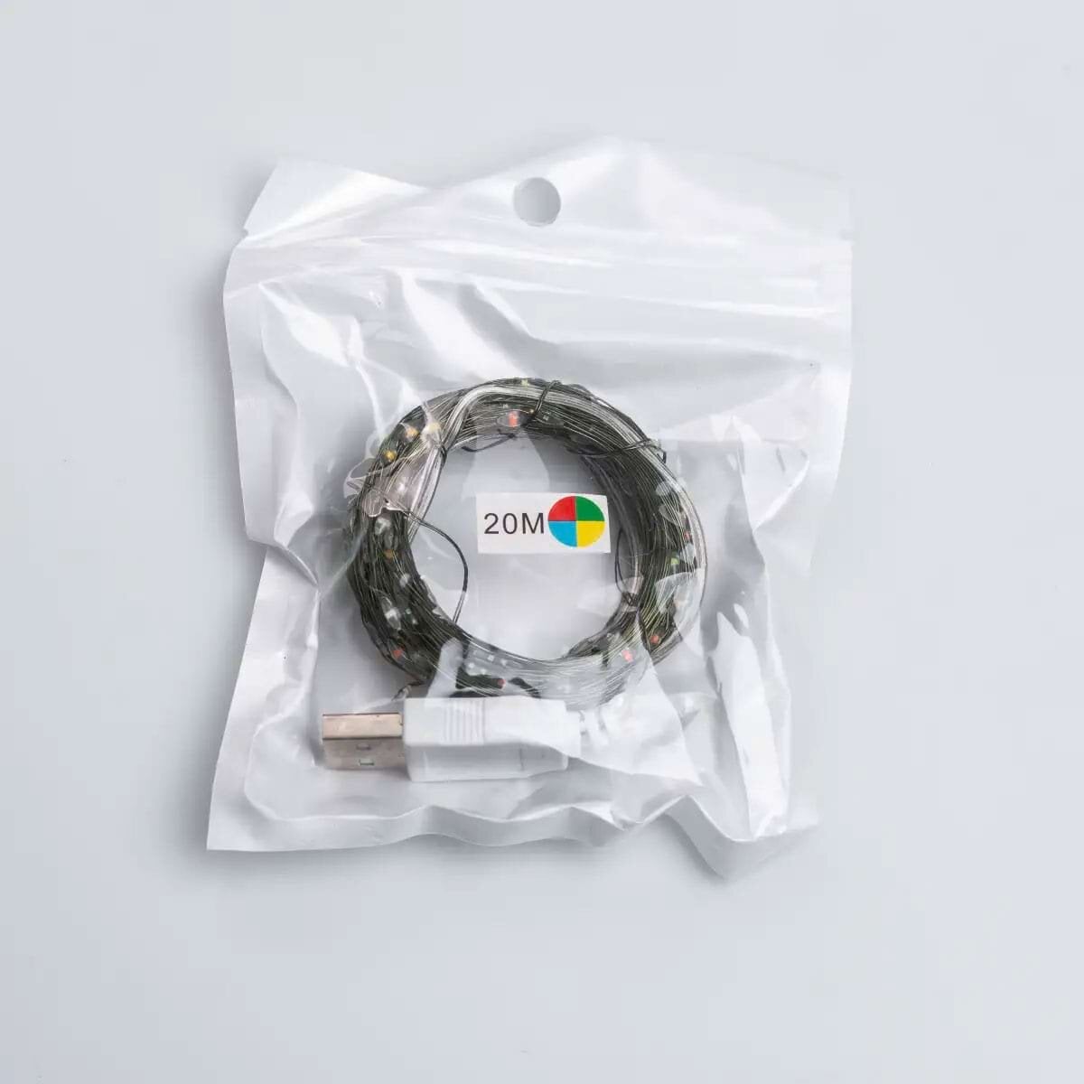 Гирлянда Роса светодиодная Garlando USB200L20MGML 200 LED RGB от USB 20 м (22IDUSB200L20MGMLL)