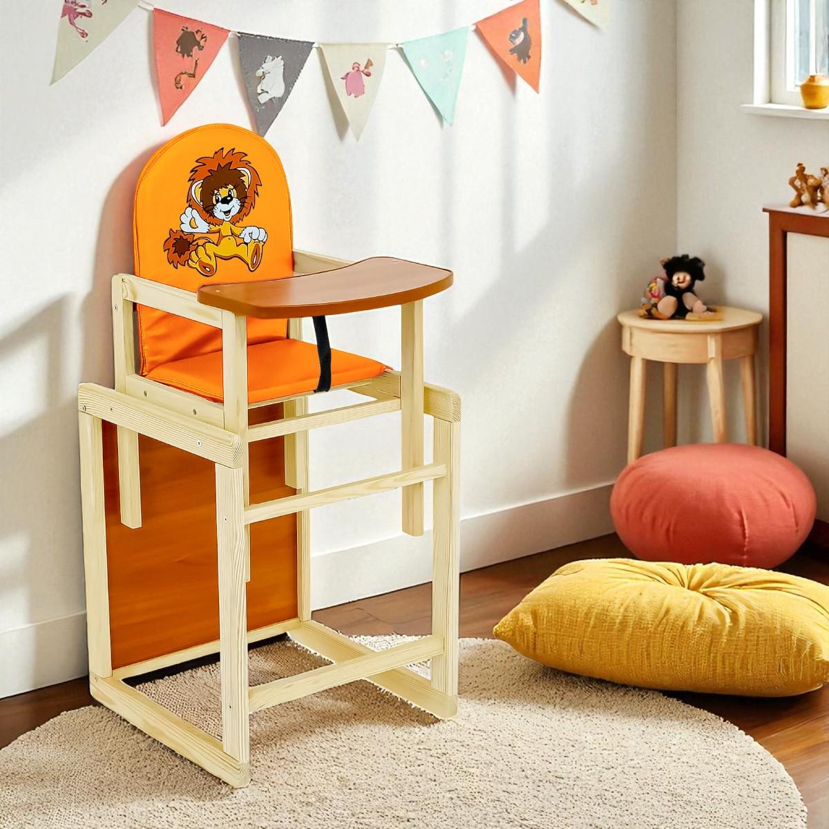 Стульчик для кормления Мася Лев Оранжевый (№2034) - фото 2 Стульчик для кормления Мася Лев Оранжевый (№2034) - фото 2