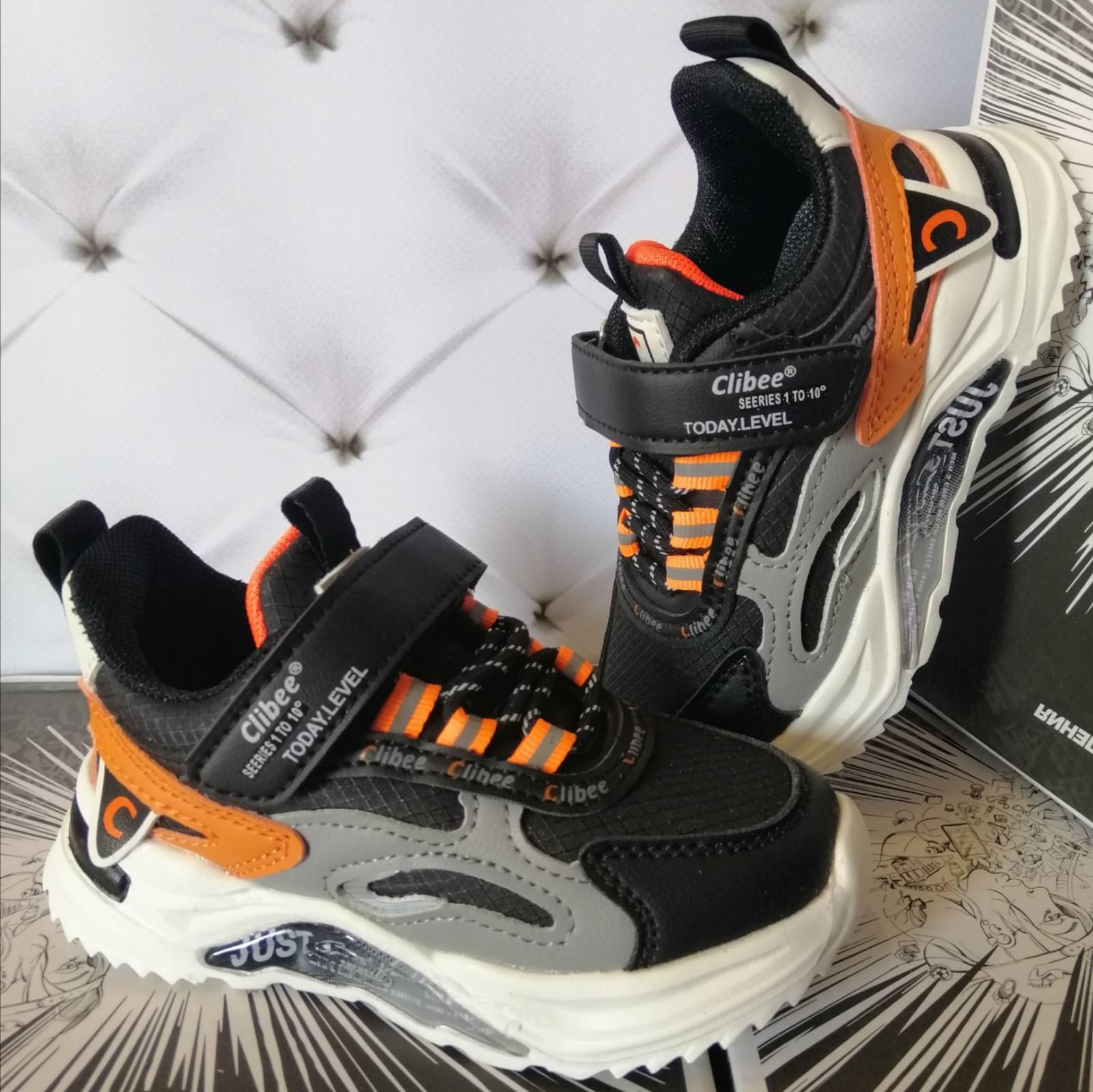 Кросівки для хлопчика Clibee р. 27-16 см Чорний (228 L bl-or)