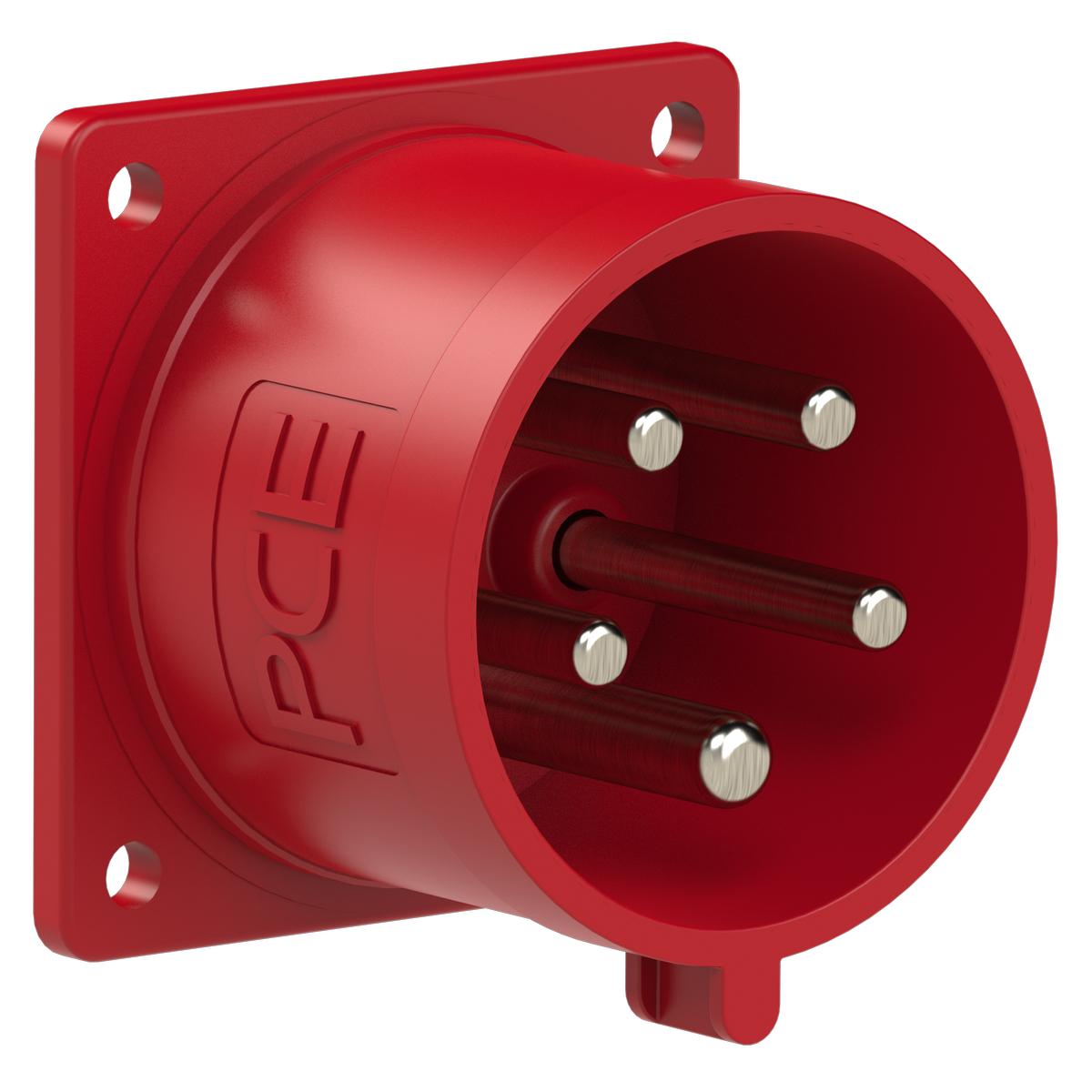 Силова вилка вбудована фазоінвертор PCE 3P+N+E IP44 32A 400V (8625-6)