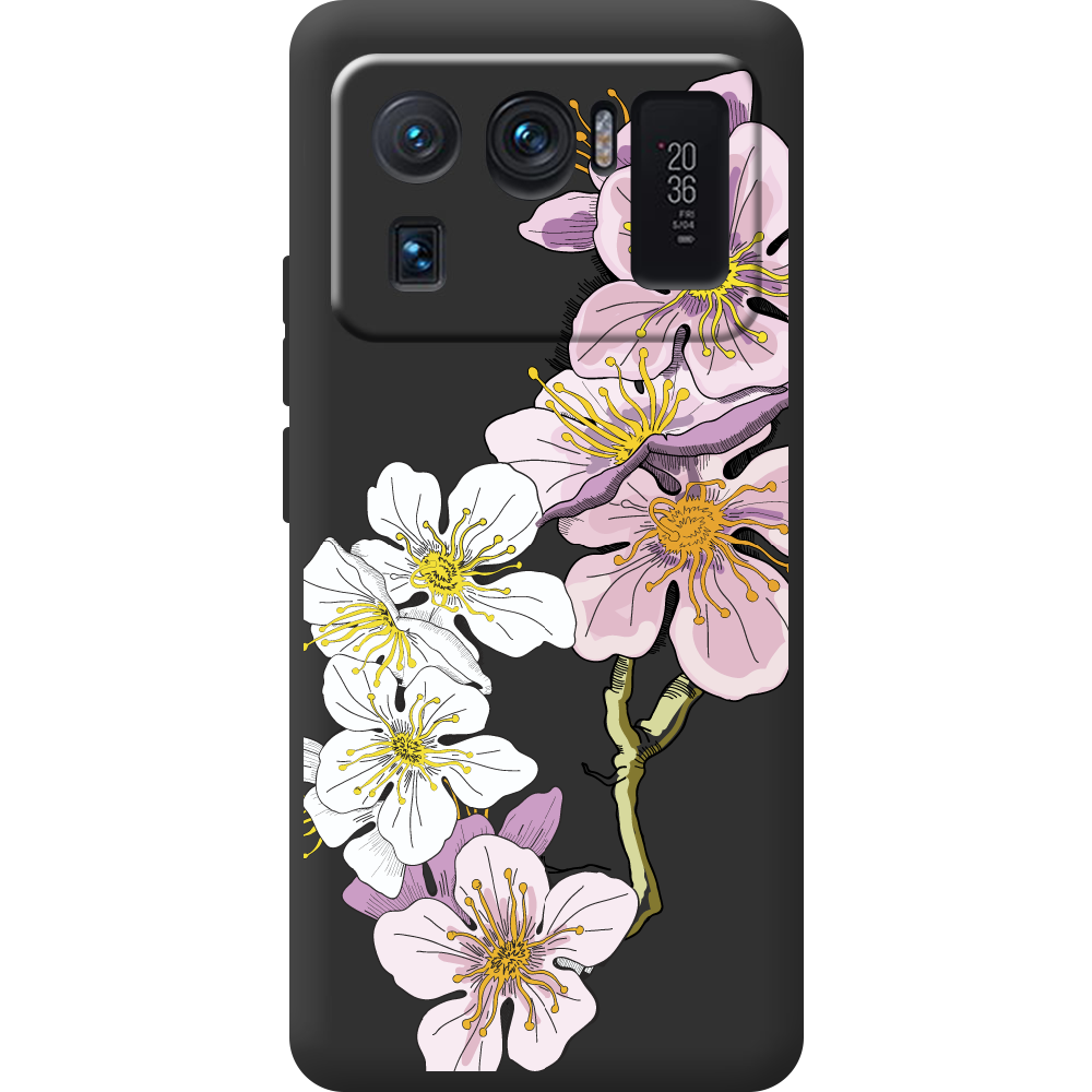 Чехол BoxFace Xiaomi Mi 11 Ultra Cherry Blossom Черный силикон (44424-cc4-44449)