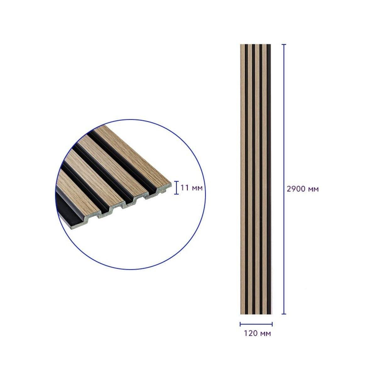 Рейка декоративна PS 2900х120х11 мм Дуб з графітом (SW-00001738) - фото 3 Рейка декоративна PS 2900х120х11 мм Дуб з графітом (SW-00001738) - фото 3