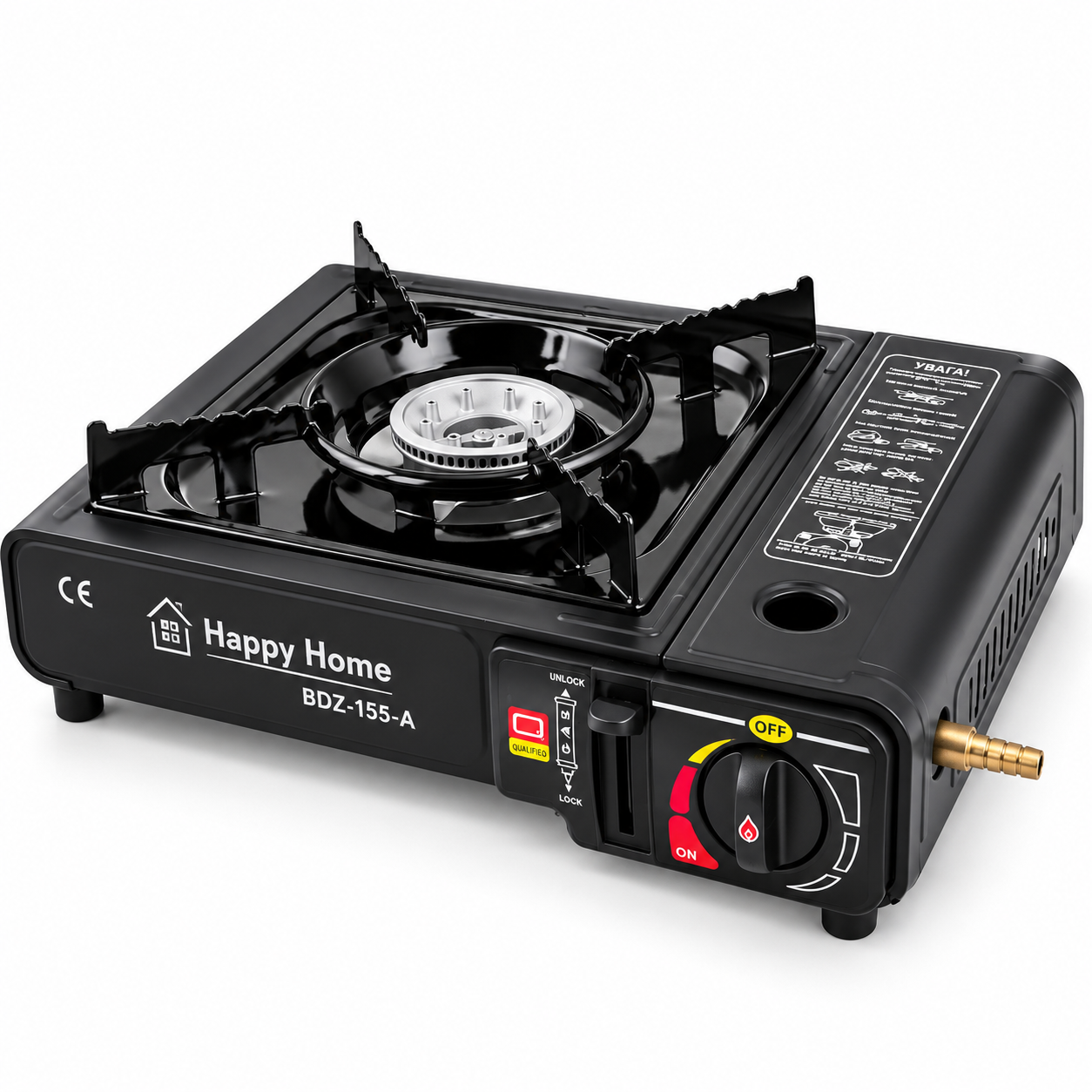Портативная газовая плита Happy Home BDZ-155A с кейсом Черный (272027)