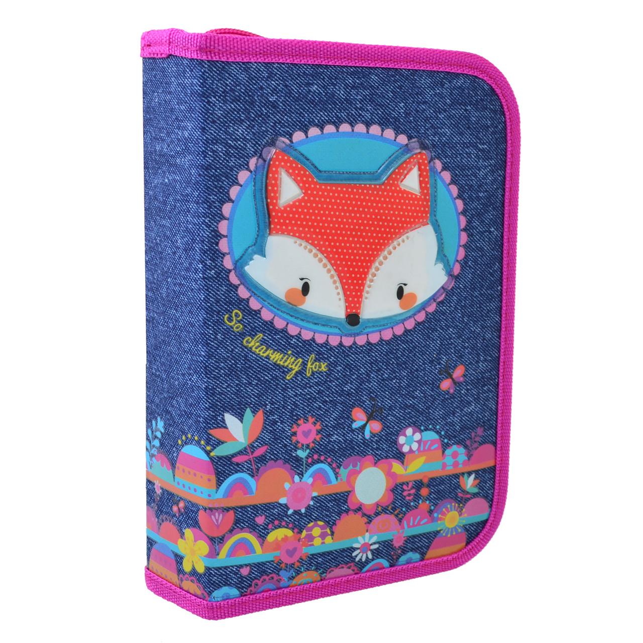 Пенал-книжка твердый Yes одинарный с двумя клапанами Fox 20,5x13,5x4,2 см (531801)