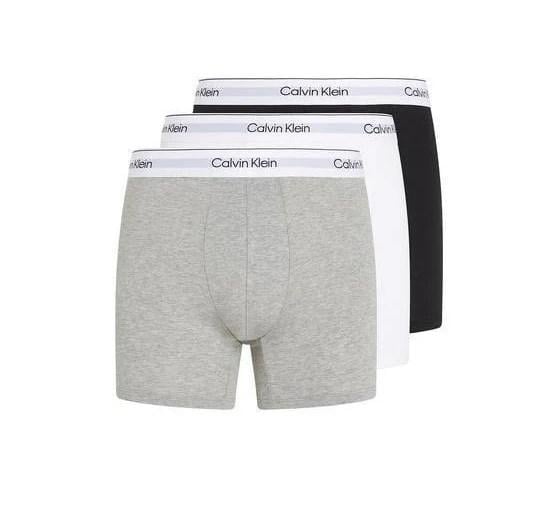 Набор трусов боксеров мужских удлиненный фасон Calvin Klein men boxer 3 шт. XL Серый/Белый/Черный (864545)
