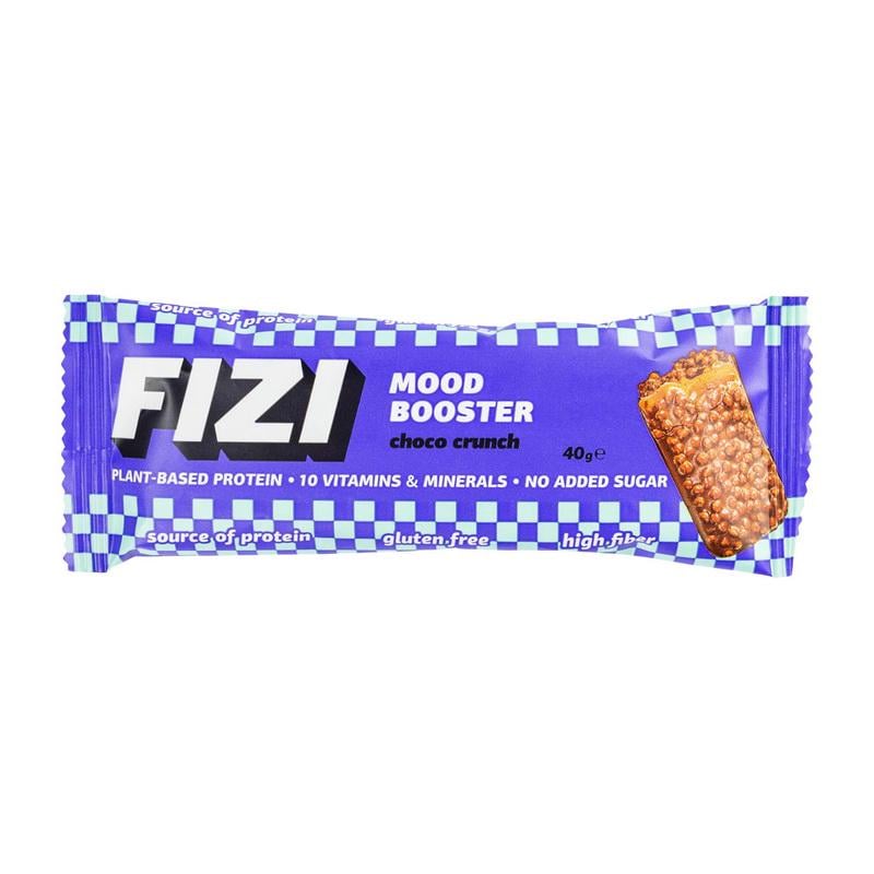 Протеиновый батончик с витаминами Fizi Mood Booster Bar 40 г Хрусткий Шоколад