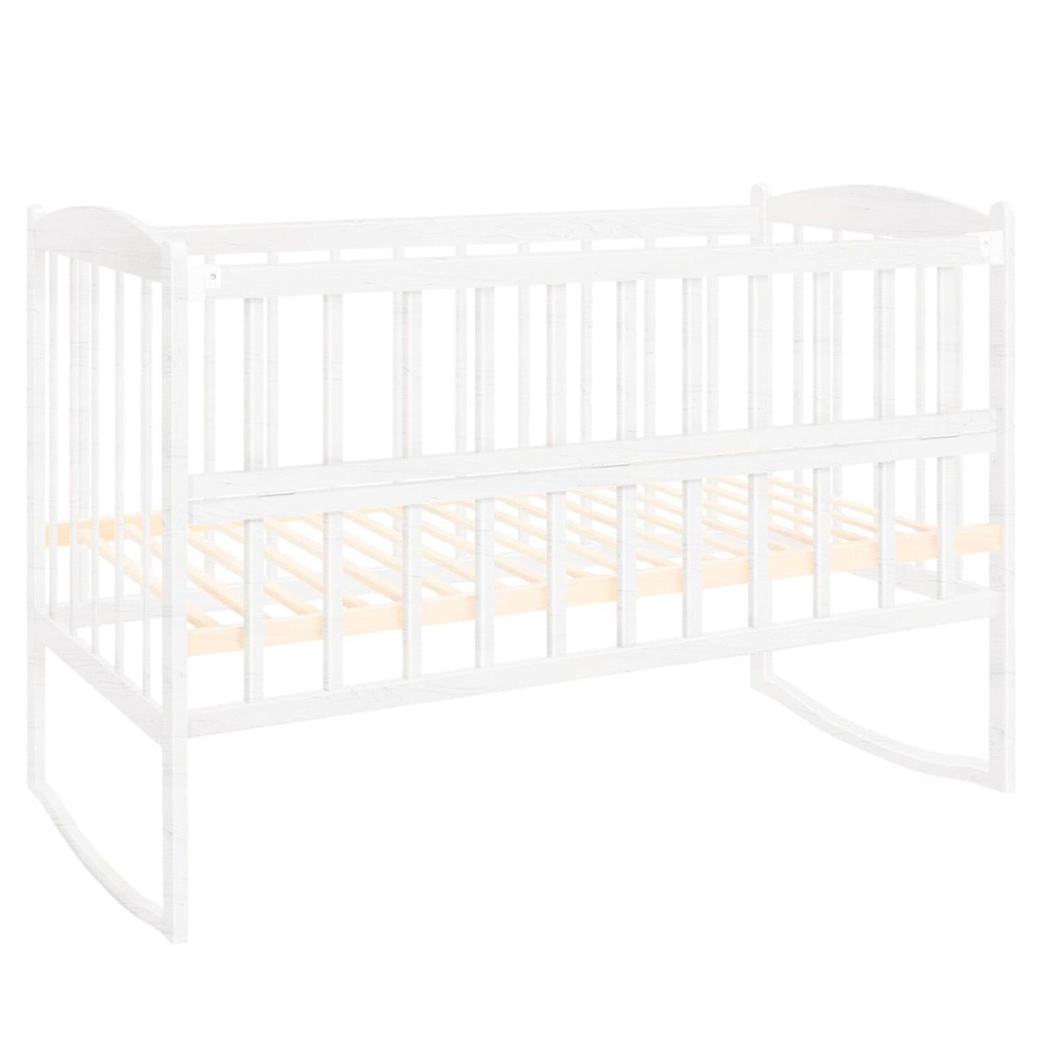 Детская кроватка-качалка с откидным бортиком A-Toys Радуга Белая (00000041565)