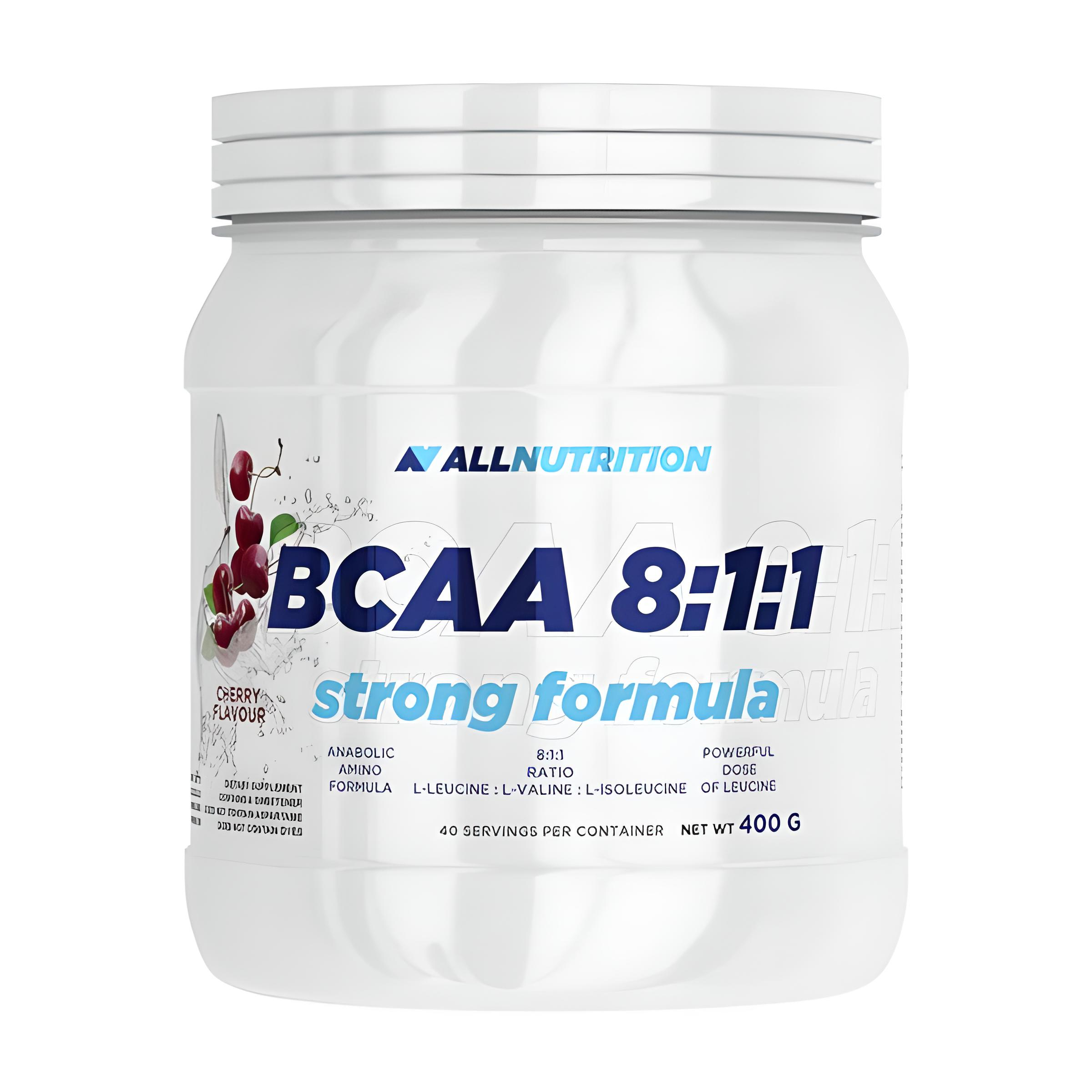 Аминокислота BCAA для спорта All Nutrition BCAA 8-1-1 Strong Formula 400 г 40 порций Cherry Аминокислота BCAA для спорта All Nutrition BCAA 8-1-1 Strong Formula 400 г 40 порций Cherry