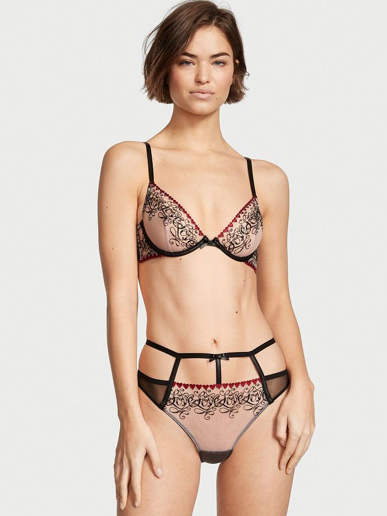 Трусики бікіні Victoria's Secret з ремінцями XS Чорний (1159778907) - фото 3