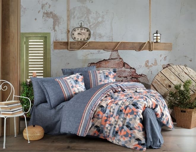 Комплект постельного белья Hobby Poplin Arella 200x220/50x70 см 2 шт. Оранжевый