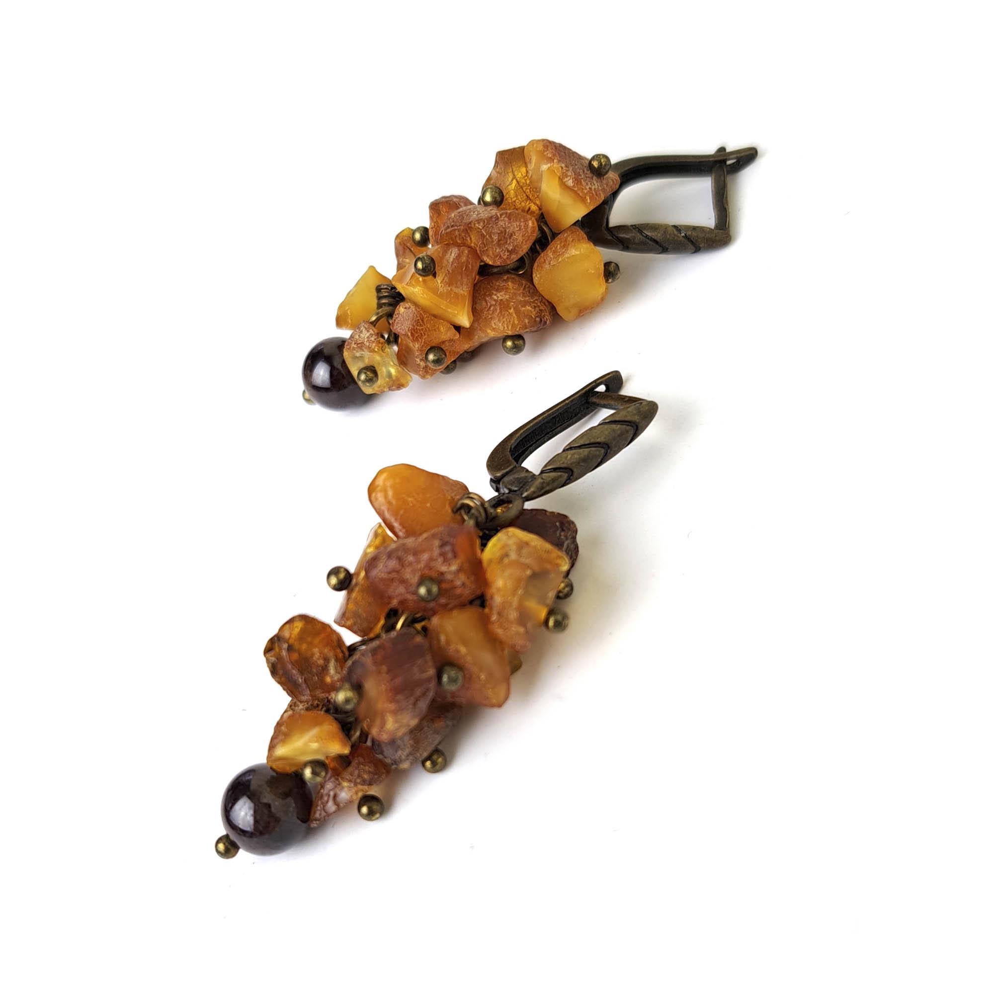 Серьги DARSANA Мечта из натурального камня янтарь (DRSU501981)