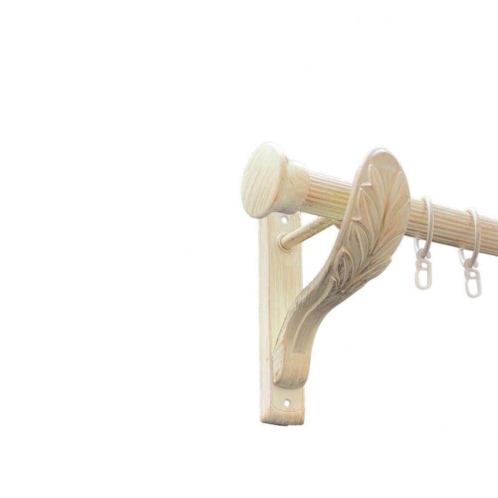 Карниз металлический Orvit Дуо однорядный ретро рифленая труба/кольцо металлическое Белое Золото 25 мм 160 см (00-00010607)