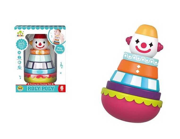 Пірамідка Клоун SL 83019 36/2 неваляшка 4 кільця брязкальця - фото 2 Пірамідка Клоун SL 83019 36/2 неваляшка 4 кільця брязкальця - фото 2