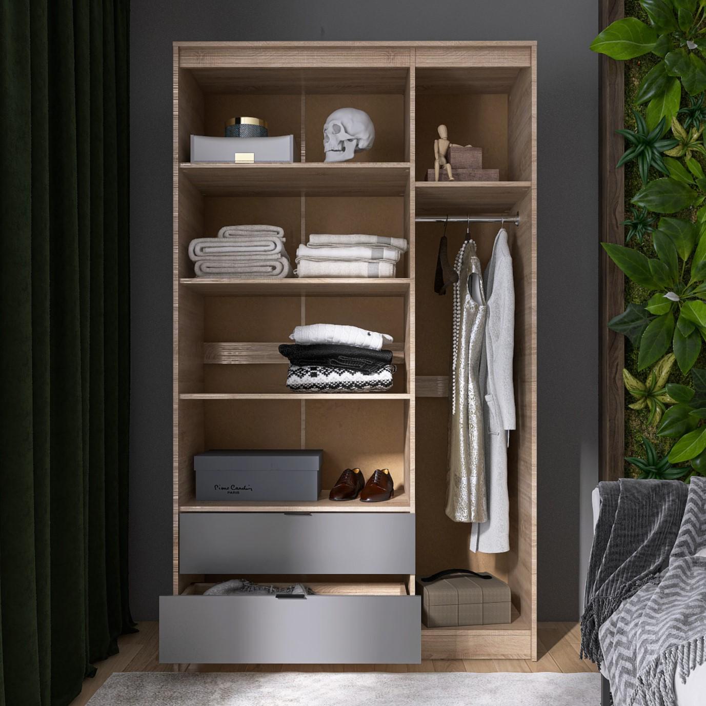 Шкаф Everest Сити 1200 1202х500х2046 мм Сонома/Графит (11432) - фото 12