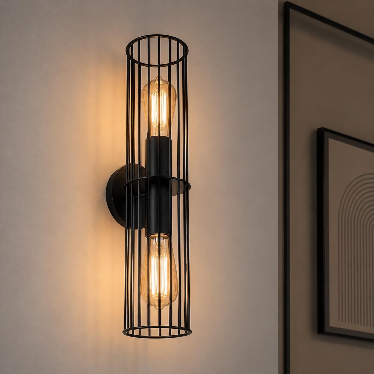 Бра MSK ELECTRIC Malta под две лампы Е27 Черный (NL 1040 BK)