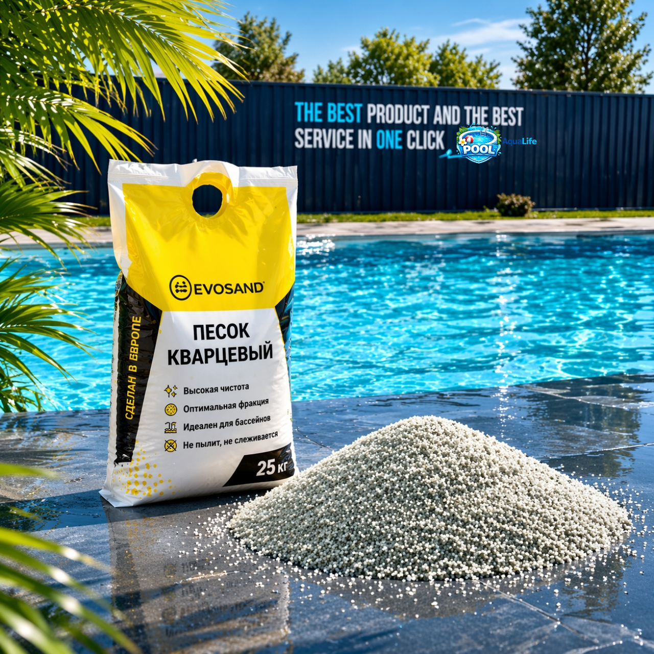 Песок кварцевый Aquaviva 0,4-0,8 мм 25 кг (16630)