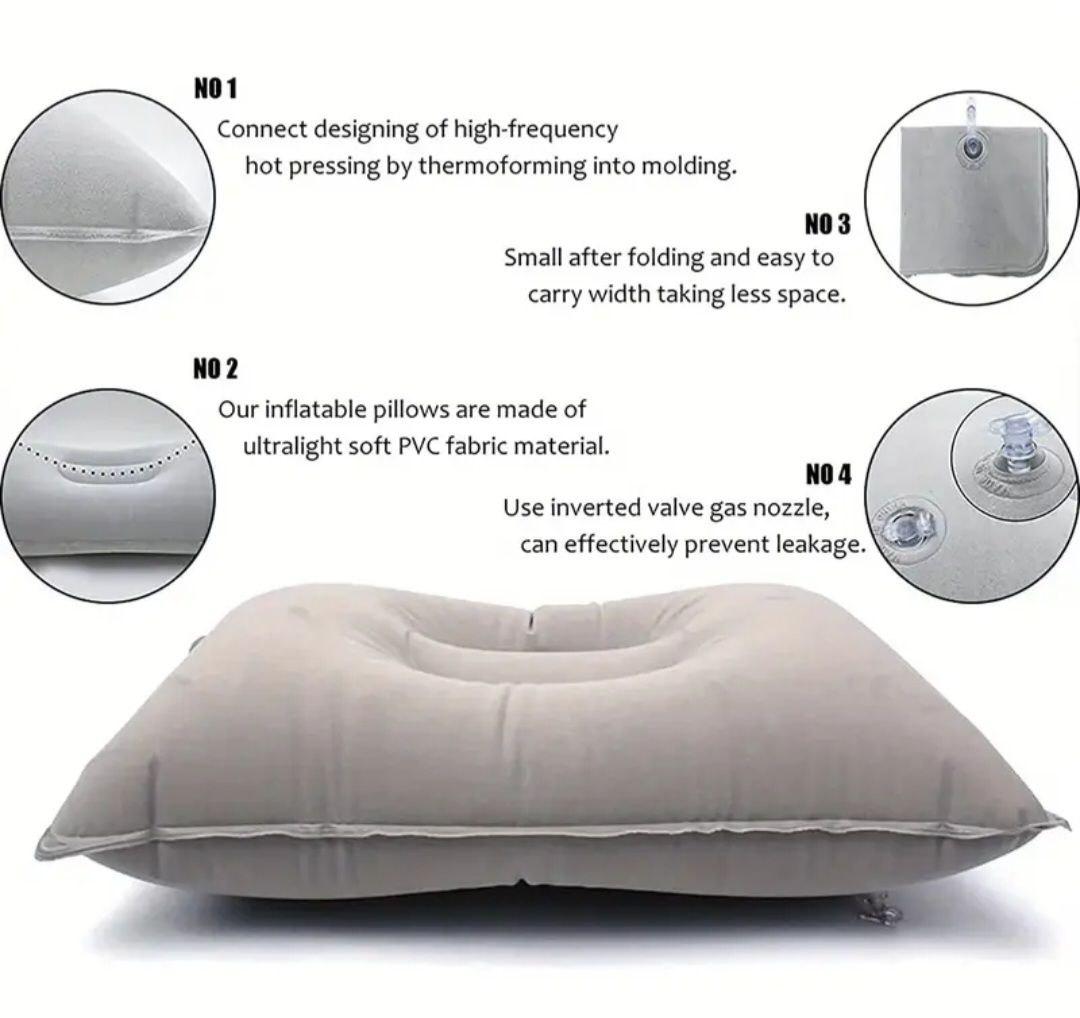 Подушка надувна туристична Сірий (Т-027/1) - фото 4