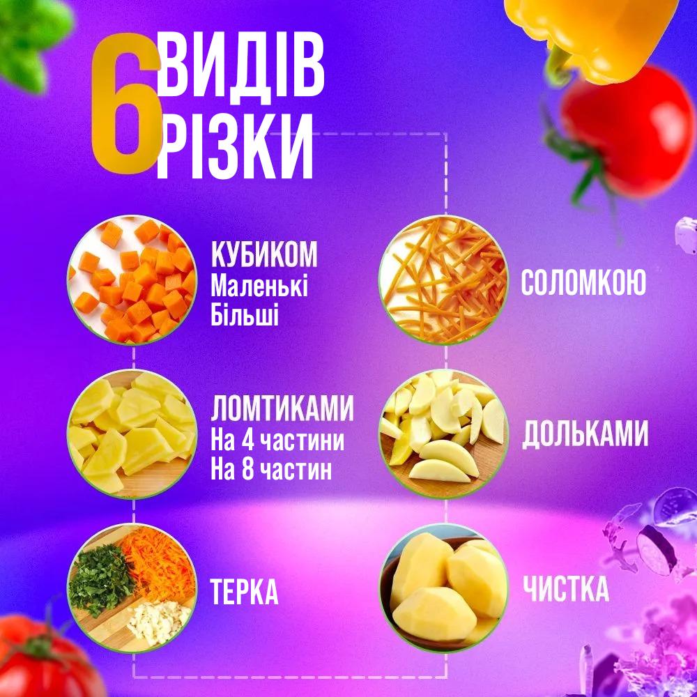 Овочерізка ручна BRS 12в1 ніж/терка/подрібнювач для овочів та фруктів White/Green (386206485) - фото 2 Овочерізка ручна BRS 12в1 ніж/терка/подрібнювач для овочів та фруктів White/Green (386206485) - фото 2