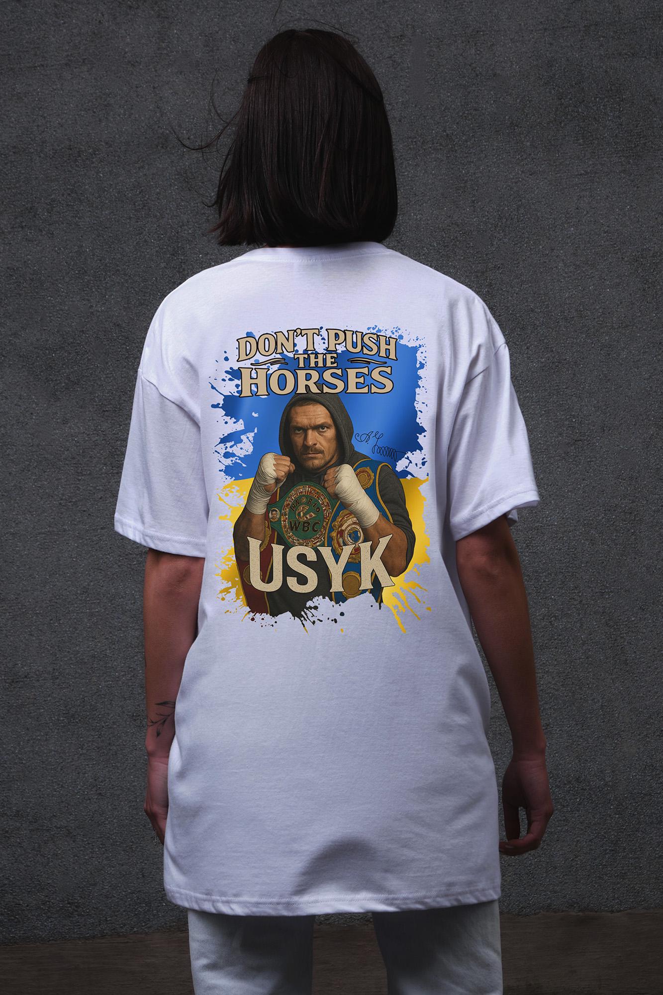 Футболка жіноча Without з принтом Dont Push The Horses оверсайз L/XL White (L8055227)
