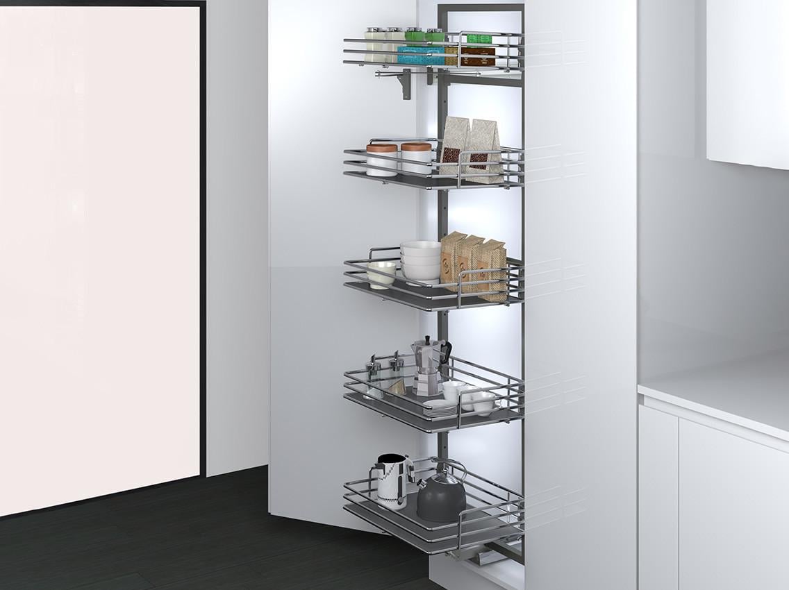 Колонна выдвижная Pegasus в модуль INOXA Ellite 860AEY с 5 сетками 450 мм 1800 мм Титан (81861)