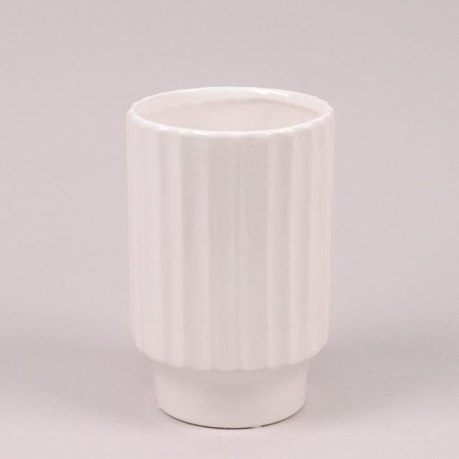 Ваза керамическая Flora 18 см Белый (36470)