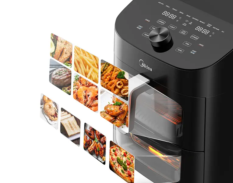 Аерофритюрниця подвійна Midea MAD1100DADK 2 зони приготування 10 програм управління з телефону - фото 3