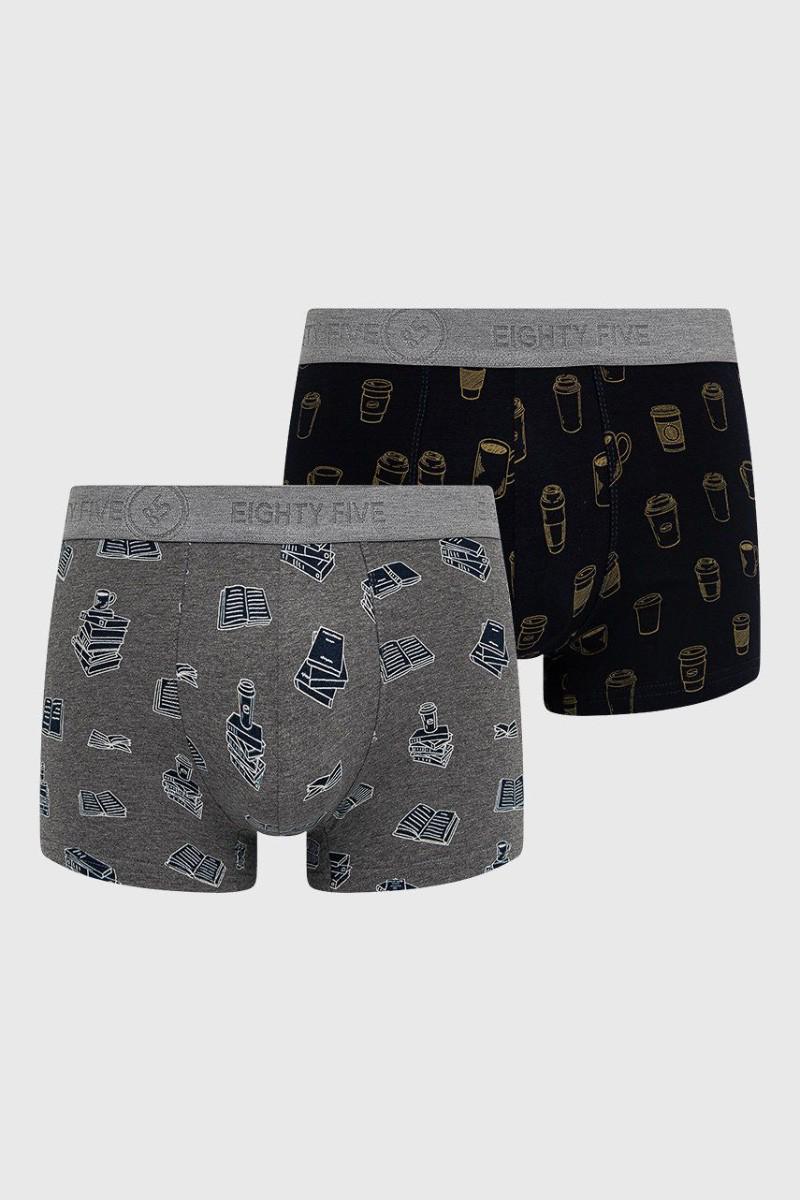 Трусы боксеры John Frank р. 48/M Серый/Синий (77489) Трусы боксеры John Frank р. 48/M Серый/Синий (77489)