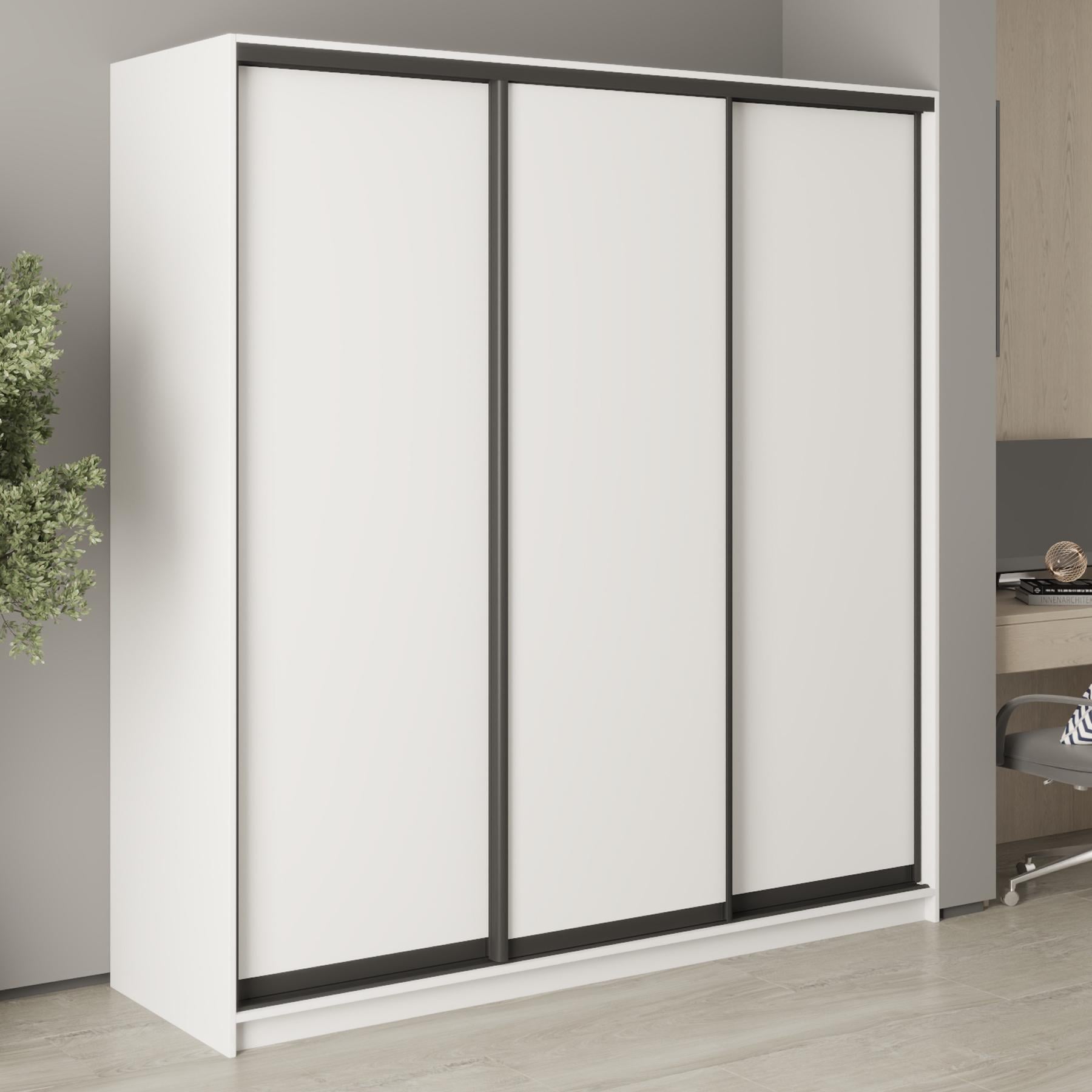 Шкаф-купе трехдверный MebelStar Стандарт BG 3ДСП 200x60x210 см Аляска белый (MBS-8228)