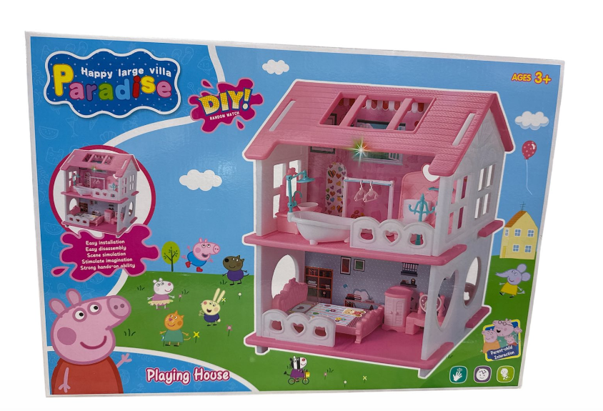 Ігровий набір Будиночок Свинка Пеппа 4 фігурки аксесуари стіл і стільці 2 поверхи (YQ 765)