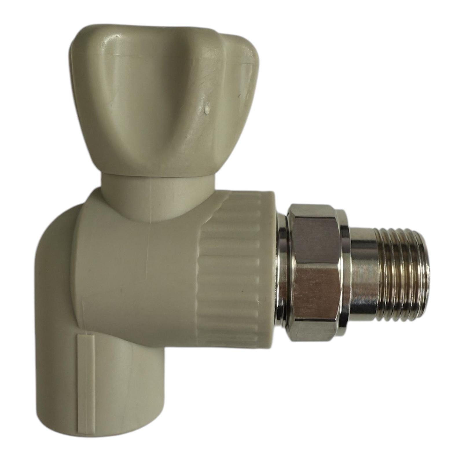 Кран радіаторний кутовий PPR 25х3/4" латунна куля (00-00005358)