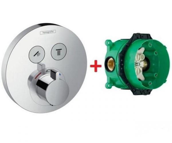 Внешняя и Скрытая часть смесителя Hansgrohe Shower Select S с термостатом + (15743000+01800180)