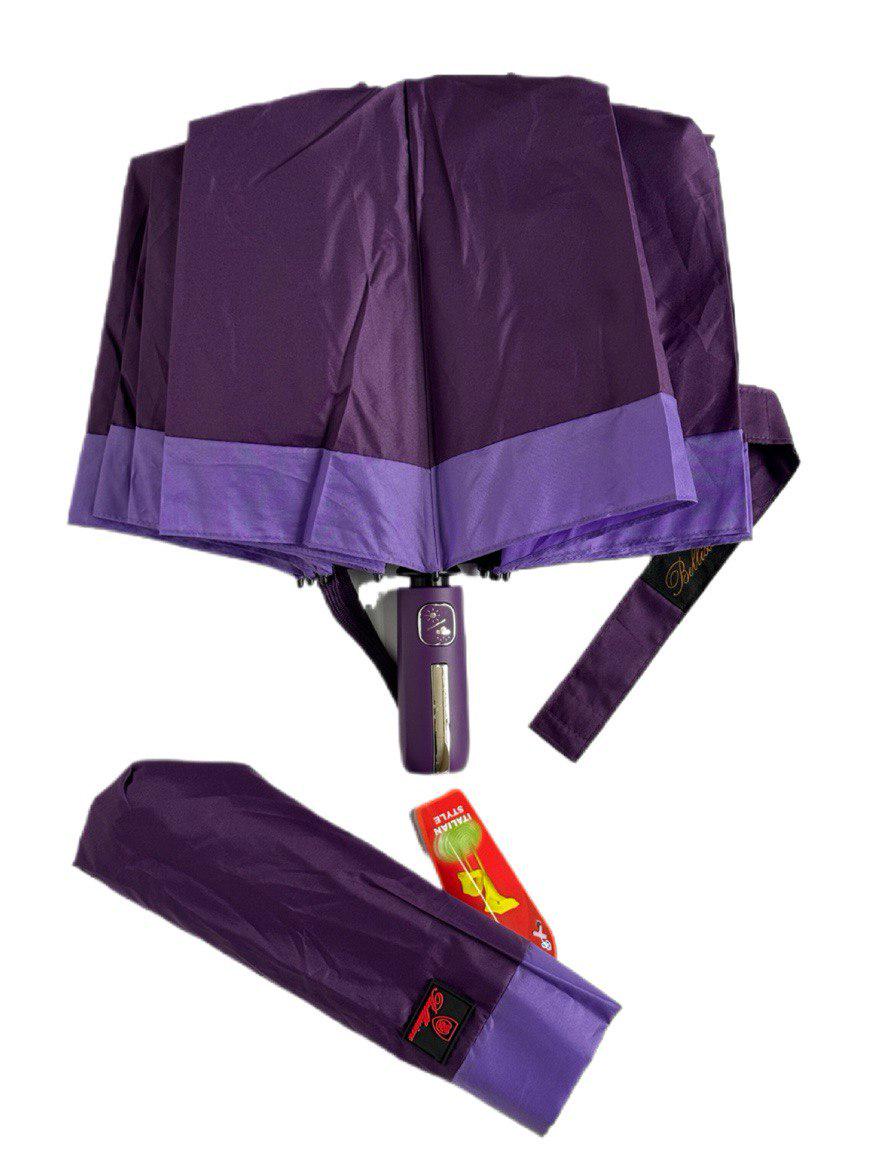 Парасолька автоматична жіноча Bellissimo 12 спиць 6 сегментів Фіолетовий з лавандовою облямівкою (654/4) - фото 3