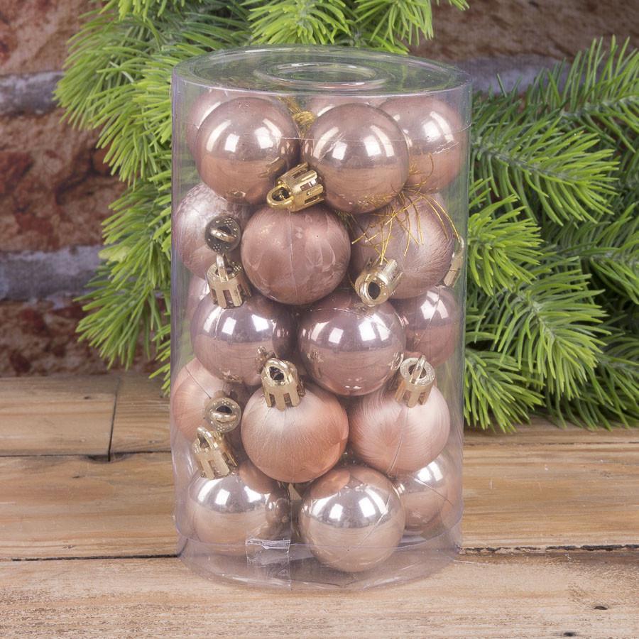 Елочные шары перламутр 3 см 25 шт. Капучино (4293-8)