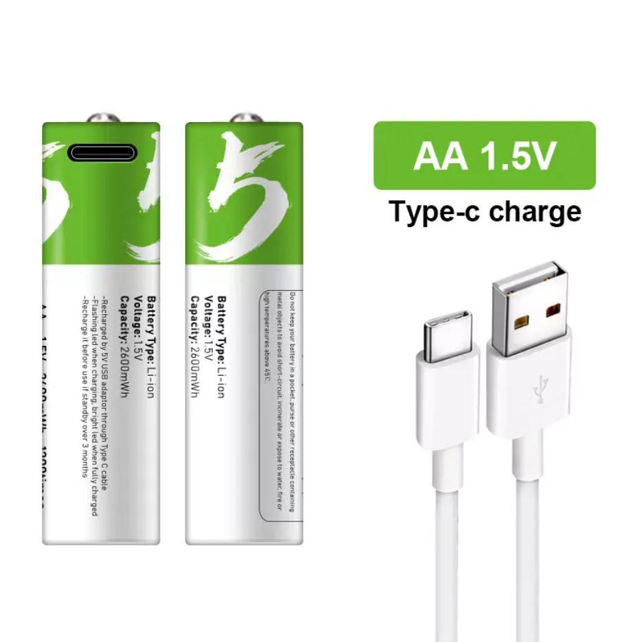 Акумуляторна батарейка SMARTOOOLS Li-ion AA 1700 mAh 1,5 V Type-C 2 шт. (11264209) - фото 2 Акумуляторна батарейка SMARTOOOLS Li-ion AA 1700 mAh 1,5 V Type-C 2 шт. (11264209) - фото 2