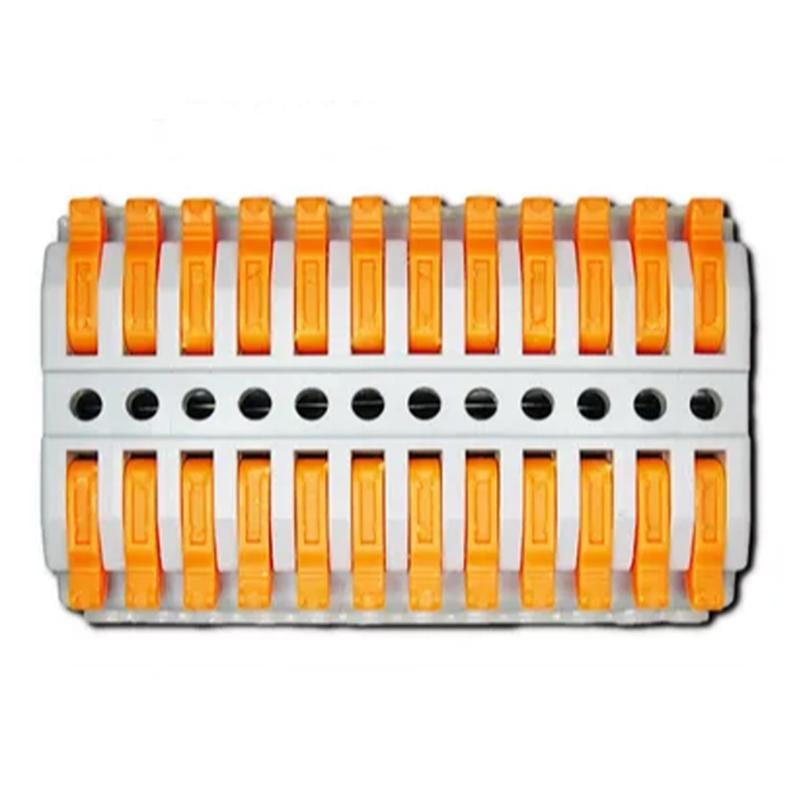 Клемма проходная Tactix 0,08-4 мм2 32А 12х1-12х1 одинарная 41,5х63,6х14,7 мм Оранжевый (CT223-12)