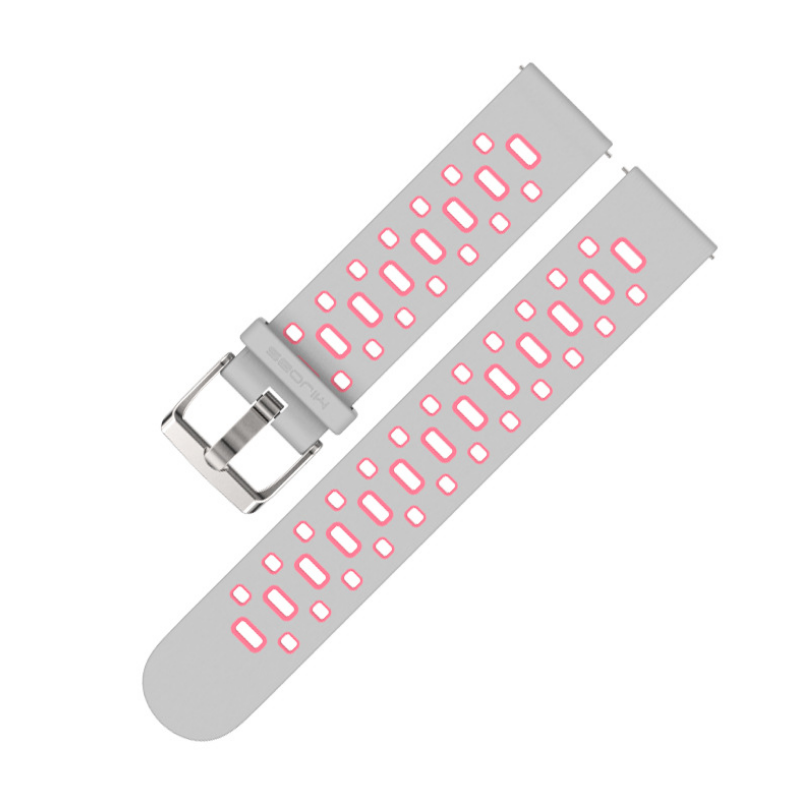 Ремінець для смарт-годинників MiJobs Sport силіконовий 22 мм Сірий/Рожевий (1692P) - фото 2