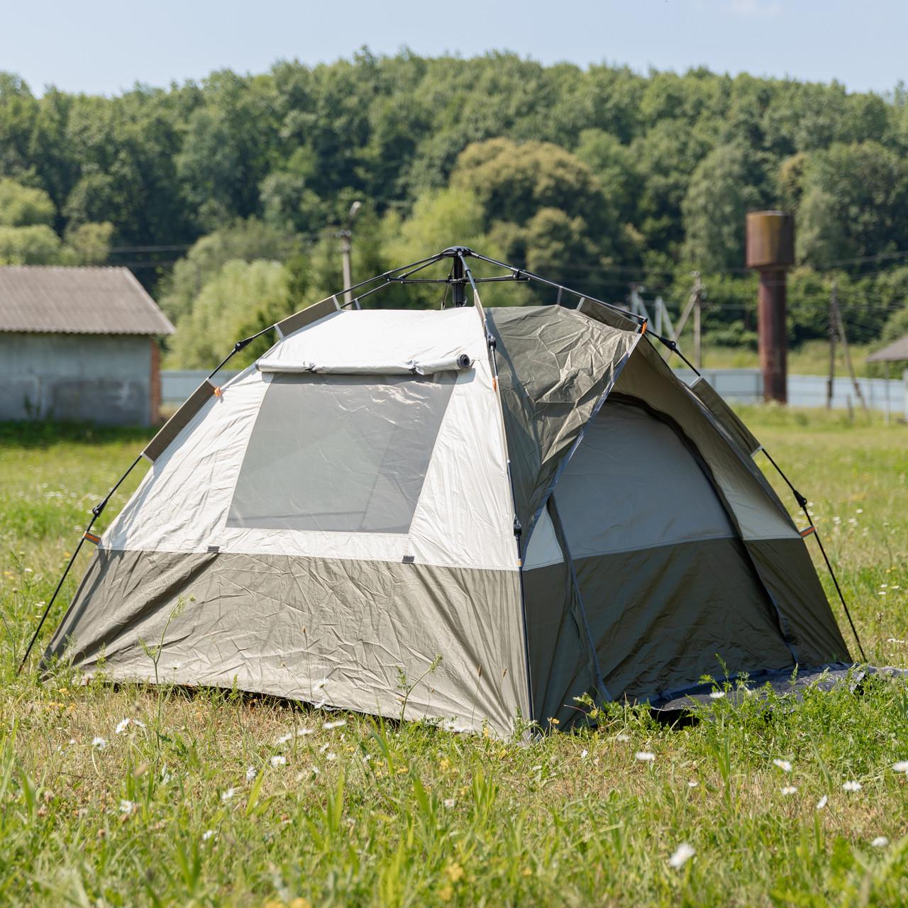 Палатка автоматическая LU-0016GR трехместная 2x2 м Хаки (7458)