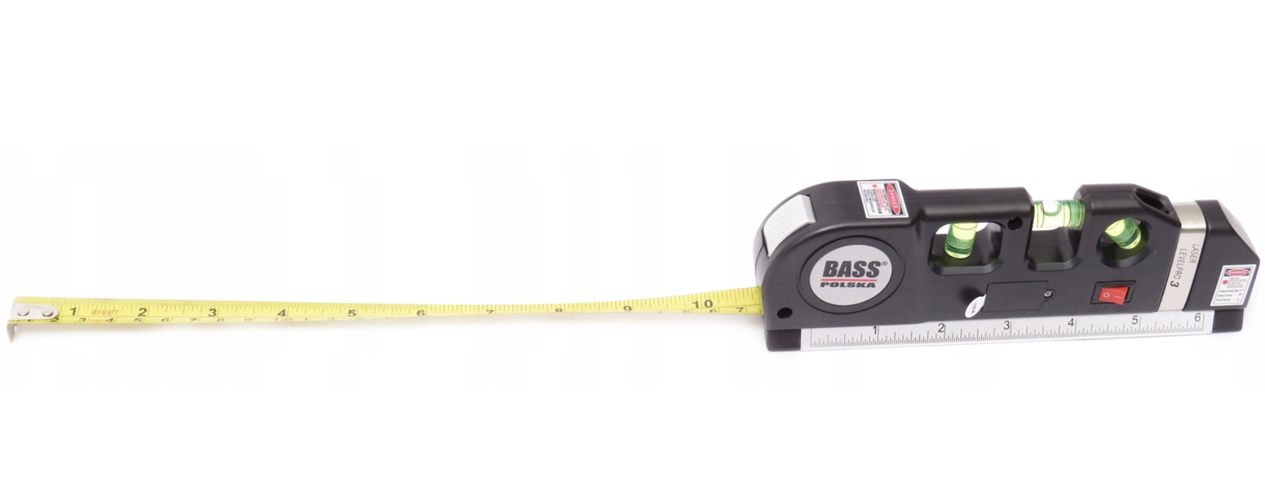 Лазерний рівень Bass Polska з вбудованою лінійкою та рулеткою 4в1 (1464) - фото 6 Лазерний рівень Bass Polska з вбудованою лінійкою та рулеткою 4в1 (1464) - фото 6
