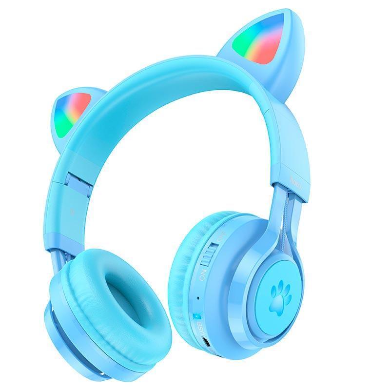 Наушники детские Hoco Cat ear kids BT headphones W39 Голубой
