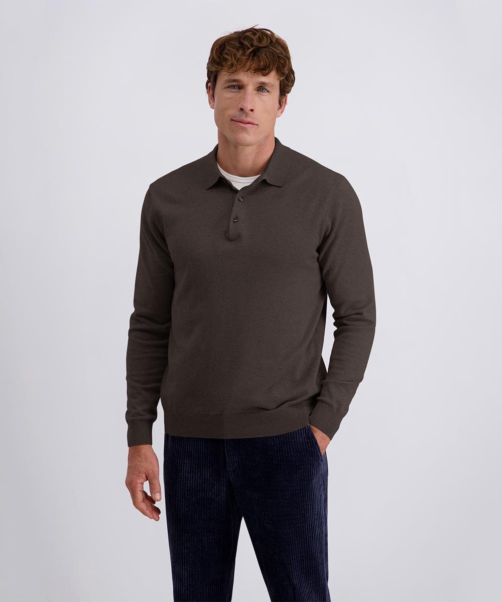 Поло мужское с длинным рукавом 3X Коричневое (C5 51714.5133.8301-3X)