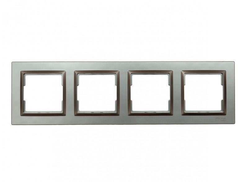 Рамка чотиримісна горизонтальна Luxel JAZZ 9224 Терракотовий (00000038533)